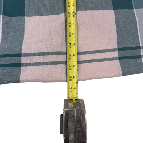 Barbour Shirt L Mens Short Sleeve Button Front Plaid Tan Checked Tailored Fit - Picture 7 of 8